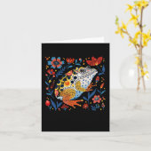 図解入りの、写真付きのお洒落フローラバック付き鮮やかカエル カード (黄色い花)