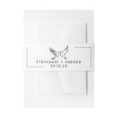 図解入りの、写真付きのお洒落結婚の 招待状ベリーバンド (正面例)