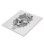 図解入りの、写真付きのなオオカミの夢のキャッチャー タイル (側面)