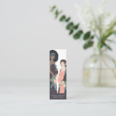 図解入りの、写真付きのなカラフル + 花の助産婦 スキニー名刺 (スタンド正面)