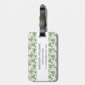 図解入りの、写真付きのなサボテン及びピンクの花模様 ラゲッジタグ (裏面縦)