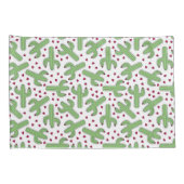 図解入りの、写真付きのなサボテン及びピンクの花模様 枕カバー (裏面-右)