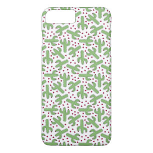 図解入りの、写真付きのなサボテン及びピンクの花模様 iPhone 8 PLUS/7 PLUSケース