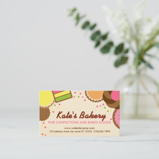 図解入りの、写真付きのなベーカリーの名刺 名刺 (スタンド正面)