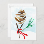 図解入りの、写真付きのなマツ円錐形のクリスマスの休日の郵便はがき シーズンポストカード (正面/裏面)