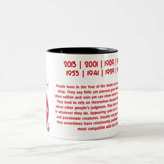 図解入りの、写真付きのな中国のな(占星術の)十二宮図PAPERCUTのヘビ ツートーンマグカップ (中央)