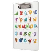 図解入りの、写真付きのな動物のアルファベットの手紙 クリップボード (左)
