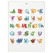 図解入りの、写真付きのな動物のアルファベットの手紙 クリップボード (裏面)