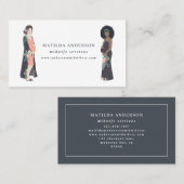 図解入りの、写真付きのな妊娠したお母さんのカラフル + 花の助産婦 名刺 (正面/裏面)