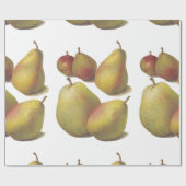 図解入りの、写真付きのな5個のヴィンテージのナシ ラッピングペーパー (フラット)