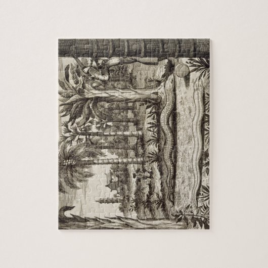 「図解入りの、写真付きのなAthan著」中国からの石造りのヘビ、 ジグソーパズル (縦)