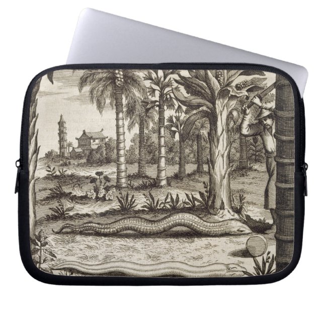 「図解入りの、写真付きのなAthan著」中国からの石造りのヘビ、 ラップトップスリーブ (正面)