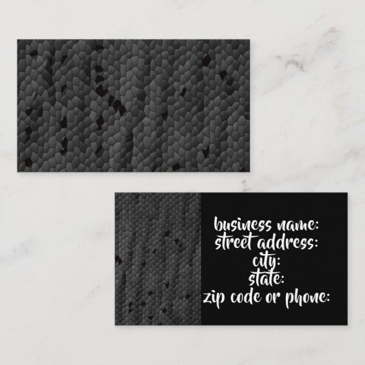 図解入りの、写真付きののブラックマンバ、芸術のプリント、 名刺 (正面/裏面)