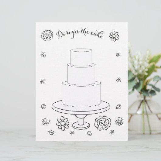 図解入りの、写真付きのの活結婚動ケーキのカラーリングページ (スタンド正面)