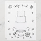 図解入りの、写真付きのの活結婚動ケーキのカラーリングページ (正面/裏面)