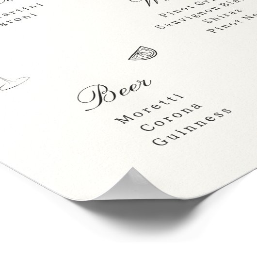 図解入りの、写真付きのの結婚お洒落バー ポスター (角)