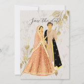 図解入りの、写真付きのインディアン/パキスタン結婚式招待状 招待状 (正面)