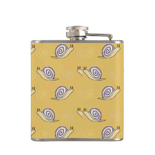 図解入りの、写真付きのカタツムリと渦巻き模様 フラスク (裏面)