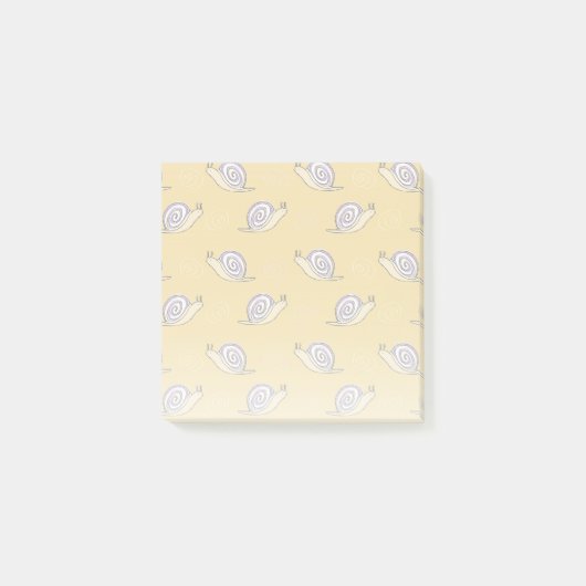 図解入りの、写真付きのカタツムリと渦巻き模様 ポストイット (正面)