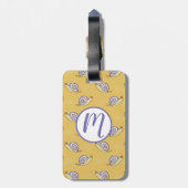 図解入りの、写真付きのカタツムリと渦巻き模様 ラゲッジタグ (裏面縦)