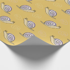 図解入りの、写真付きのカタツムリと渦巻き模様 ラッピングペーパー