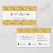 図解入りの、写真付きのカタツムリと渦巻き模様 名刺 (正面/裏面)