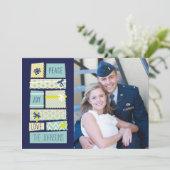 図解入りの、写真付きのクリスマスプレゼント休日のフォトカード シーズンカード (スタンド正面)