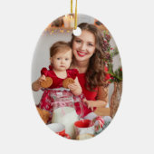 図解入りの、写真付きのクリスマス木材フレームハウスフォト セラミックオーナメント (裏面)