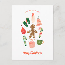 図解入りの、写真付きのクリスマス飾り葉書 ポストカード