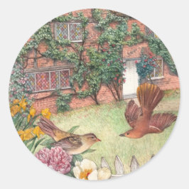 図解入りの、写真付きのコッツウォーズのコテージガーデンラベル ラウンドシール
