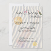 図解入りの、写真付きのス結婚スイートテンプレートハンドドローScri 招待状 (正面)