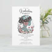 図解入りの、写真付きのナースフローラ卒業 招待状 (スタンド正面)