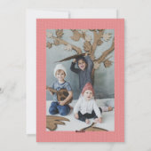 図解入りの、写真付きのネズミのクリスマスクコ時計ピンク シーズンカード (裏面)