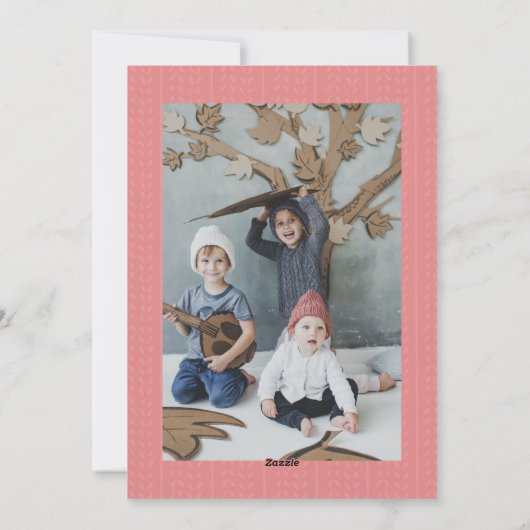 図解入りの、写真付きのネズミのクリスマスクコ時計ピンク シーズンカード (裏面)