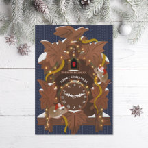 図解入りの、写真付きのネズミオンのクリスマスクコクロックブルー