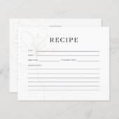 図解入りの、写真付きのバラブライダルシャワーレシピカード (正面/裏面)