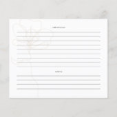 図解入りの、写真付きのバラブライダルシャワーレシピカード (裏面)