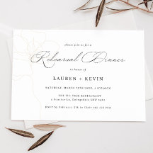 図解入りの、写真付きのバラリハーサルディナー招待状