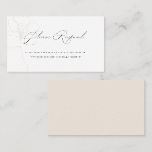 図解入りの、写真付きのバラ結婚のWebサイトRSVP エンクロージャーカード (正面/裏面)