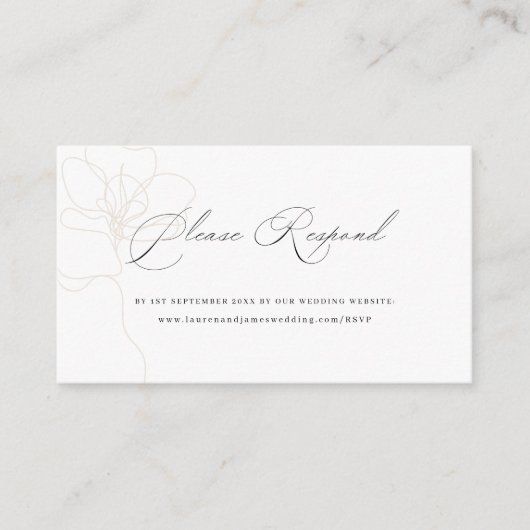 図解入りの、写真付きのバラ結婚のWebサイトRSVP エンクロージャーカード (正面)