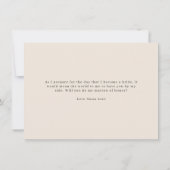 図解入りの、写真付きのバラ花嫁プロポーザル・カード サンキューカード (裏面)