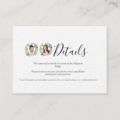 図解入りの、写真付きのビーチ結婚式結婚詳細カード エンクロージャーカード (正面)