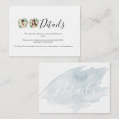 図解入りの、写真付きのビーチ結婚式結婚詳細カード エンクロージャーカード (正面/裏面)