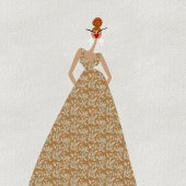 図解入りの、写真付きのファッション結婚の花嫁カラーリングページ ポスター