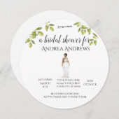 図解入りの、写真付きのプラスサイズブラックブライドブライダルシャワーイン 招待状 (正面/裏面)