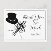 図解入りの、写真付きのミニマルB/Wスクリプ結婚トの感謝してい数 ポストカード (正面)