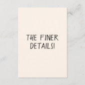 図解入りの、写真付きのレトロ手書きおもしろい結婚詳細 エンクロージャーカード (裏面)