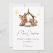 図解入りの、写真付きの出生シーンクリスマスカード シーズンカード (正面)