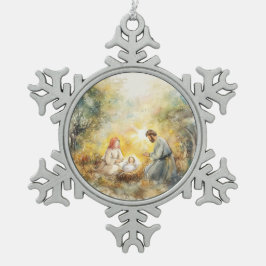 図解入りの、写真付きの出生シーン | スノーフレークピューターオーナメント