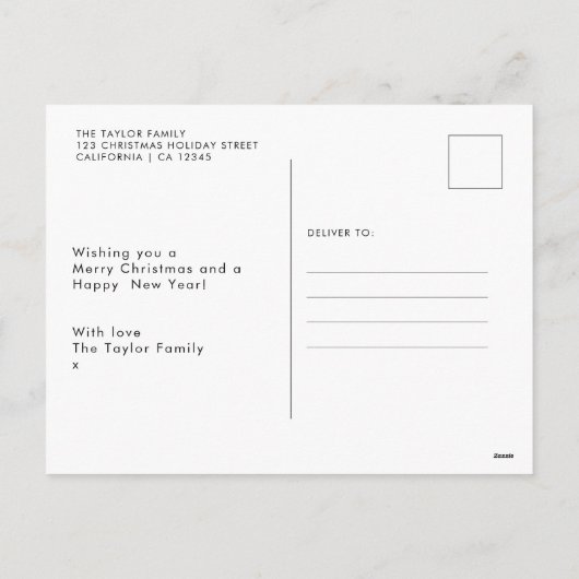 図解入りの、写真付きの北ユニーク極地図メリークリスマス シーズンポストカード (裏面)